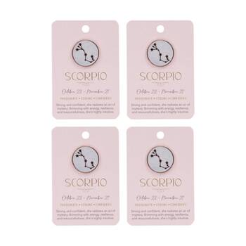 4PK Splosh Zodiac Sign Ceramic Keepsake Pin Rose Gold Enamel Scorpio 3x1x2.5cm