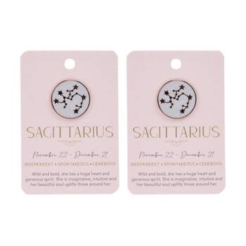 2PK Splosh Zodiac Sign Ceramic Keepsake Pin Rose Gold Enamel Sagittarius 3cm