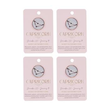 4PK Splosh Zodiac Sign Ceramic Keepsake Pin Rose Gold Enamel Capricorn 3x1x2.5cm