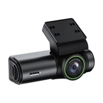 Laser 2K WiFi App Control Dash Camera W/ Cigarette Charger Cord Black