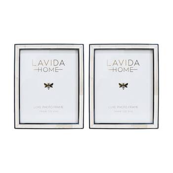 2PK LVD Bone/Resin Marina Luxe 8x10 Photo Frame Home Decor 27.94x22.86x1.27