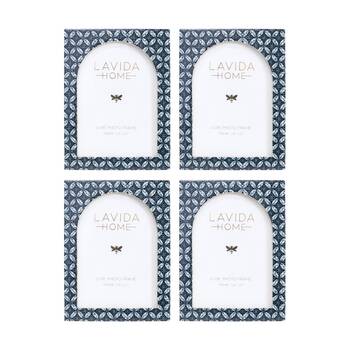 4PK LVD 5x7 In Audrey Resin Picture/Photo Frame Navy 20.32x15.24x1.27cm