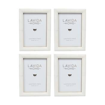 4PK LVD 5x7 Inch Paloma Bone Picture/Photo Frame Ivory 20.32x15.24x1.27cm
