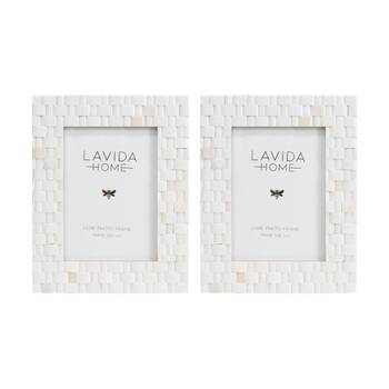 2PK LVD 5x7 Inch Ophelia Bone Picture/Photo Frame Off-White 24.13x19.05x1.27cm