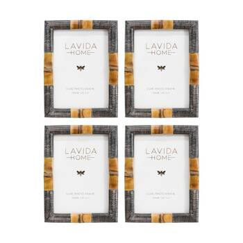 4PK LVD 5x7inch Giselle Natural Horn/Bamboo Picture/Photo Frame 20.32x15.24
