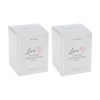 2PK Bramble Bay Love Is A Flame Peach & Lychee Soy Candle Home Fragrance 300g