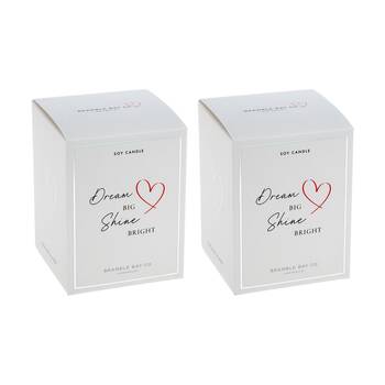 2PK Bramble Bay Dream Big Glass Cinnamon & French Occasion Soy Candle 300g