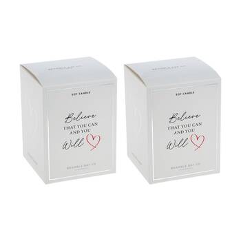 2PK Bramble Bay Believe You Can Glass Wild Frangipani Occasion Soy Candle 300g