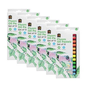 6x 12pc Educational Colours Jumbo Oil Pastels Flueroscent Paint Set Student
