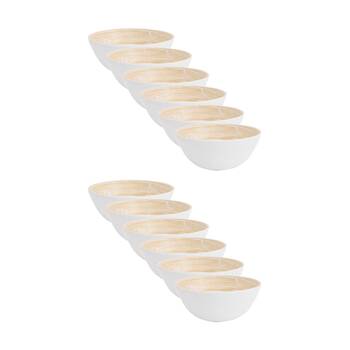 12PK LVD Small Assorted Round Bamboo Decorative/Serving Bowl 15x15x6cm