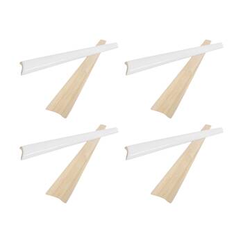 4x 2pc LVD Modern Lightweight White Accent Handle Bamboo Salad Server Set 30cm