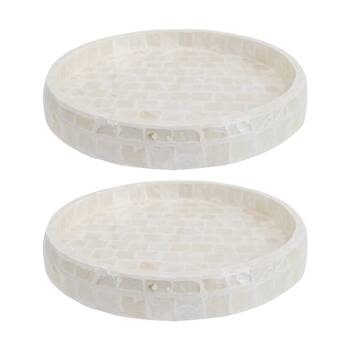 2PK LVD Edge Bamboo Round Serving Lazy Susan Home Kitchen Decor 25x25x6cm