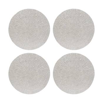 4PK LVD Shell Bursts & Bamboo Home Decorative Mat Coastal Decor 35x35cm