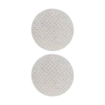 2PK LVD Curved Shell & Bamboo Home Decorative Mat Coastal Decor 35x35cm