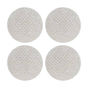 4PK LVD Curved Shell & Bamboo Home Decorative Mat Coastal Decor 35x35cm