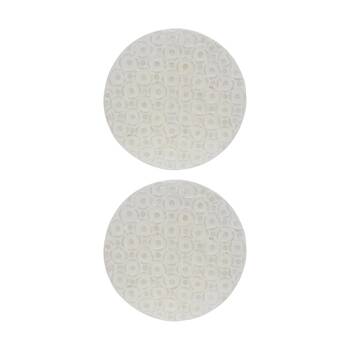 2PK LVD Circle Shell & Bamboo Home Decorative Mat Coastal Decor 35x35cm