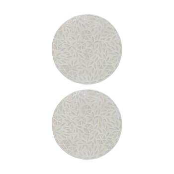 2PK LVD Flower Shell & Bamboo Home Decorative Mat Coastal Decor 25x25cm