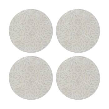 4PK LVD Flower Shell & Bamboo Home Decorative Mat Coastal Decor 25x25cm