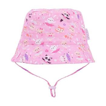 Splosh Out & About Kids Cotton Bucket Hat Chin Strap Ballet Pink