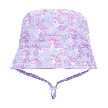 Splosh Out & About Kids Cotton Bucket Hat Chin Strap Purple Mermicorn