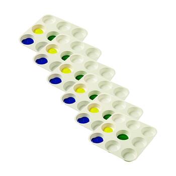 6PK Educational Colours 9 Well Muffin Palette Painting Tray White Kids Art/Craft