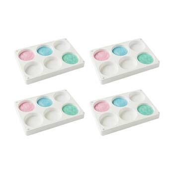 4PK Educational Colours Stackable Palette 6 Well 222mm x 12mm Kids Art/Craft