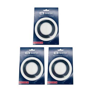 3x Quartet Geotape Self Adhesive Presentation Grid Tape 3mm Black Crepe
