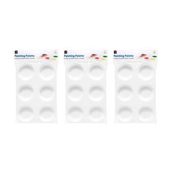 3PK Educational Colours Palette 8 6 Well Muffin Painting Tray White Kids Art