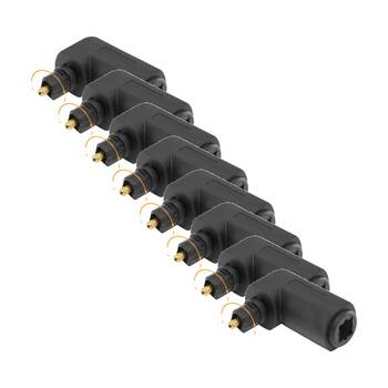 8PK Pro2 Toslink Right Angle Adaptor Plug To Socket w/ Rotating End