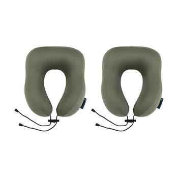 2PK Paklite Neck Pillow Travel Comfort Lightweight Khaki 26x28x13cm