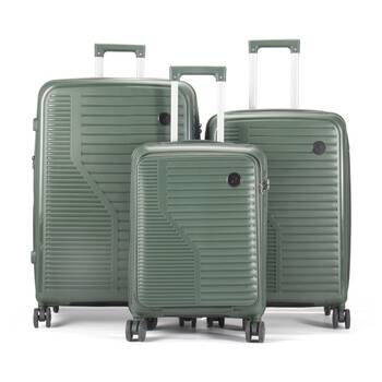 3pc Paklite Contrail Luggage Set TSA Lock Spinner Wheels Durable Green