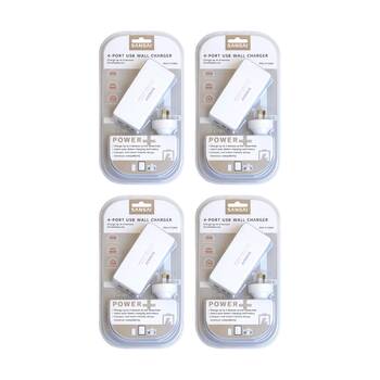 4PK Sansai 4-Port USB A & C Charging Station 30W Total Output 1.5m Side Insert