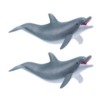 2x Papo France Dolphin Detailed Small Animal Figurine Play Toy Grey