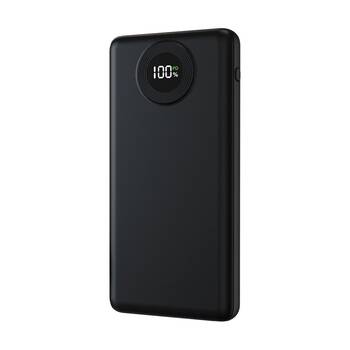Laser 10000mAh Power Bank Charger With LED Battery Level Display Blk