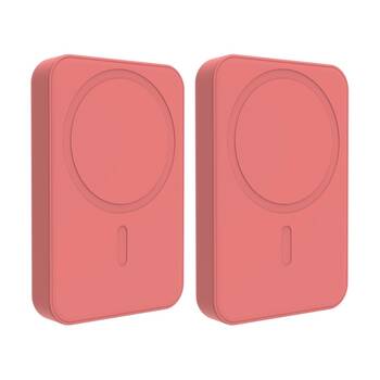 2PK Laser Magnetic 5000mAh Dual Device Wireless Charging Power Bank Sunset Coral