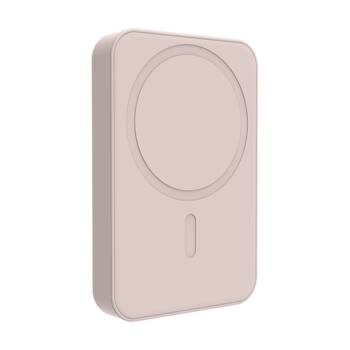 Laser Magnetic 5000mAh Two Device Wireless Charging Power Bank Transcendent Pink