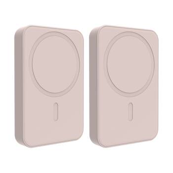 2PK Laser Magnetic 5000mAh Two Device Wireless Charging Power Bank Pink