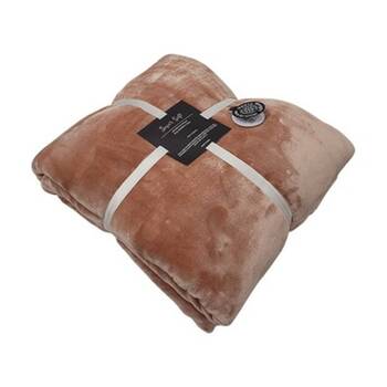CDSI Mink Blanket 400GSM King Polyester Soft Throw Blush 200x260cm