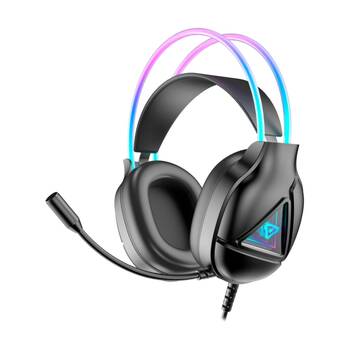 Laser RGB Infinity USB-C Compatible Wired Gaming Over-Ear Headphones Black