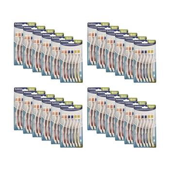 24x 6pc Braz Adult Toothbrushes Set W/ Compact Head 18cm Multi Colour