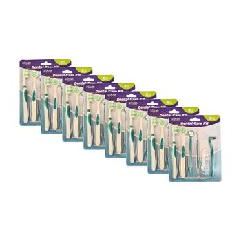 8x 8pc Braz Dental Care Kit W/ Toothbrushes Mirror & Pick Oral Hygiene