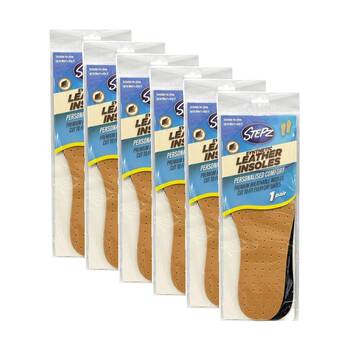 6PK Stepz Leather Synth Insoles Pair Size 5-10 Women's Shoes