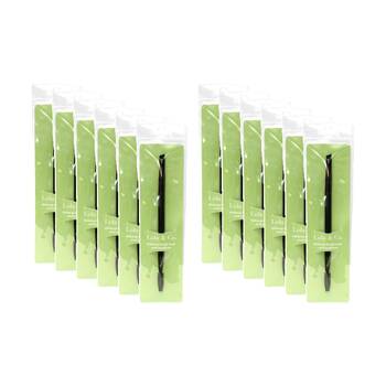 12PK Lola & Co Dual Eyebrow Spoolie Makeup Accessory Brush W/ Slanted Tip Black