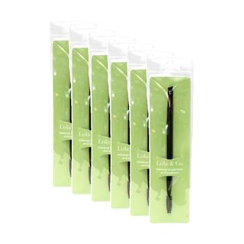 6PK Lola & Co Dual Eyebrow Spoolie Makeup Accessory Brush W/ Slanted Tip Black