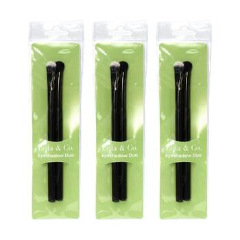 3x 2pc Lola & Co Small Duo Eyeshadow Set Makeup Accessory Brush Black