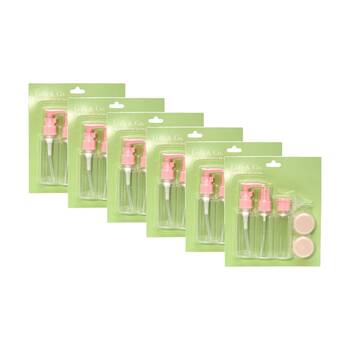 6x 5pc Lola & Co Makeup Travel Container Kit W/ 3 Clear Bottles 2 Jars