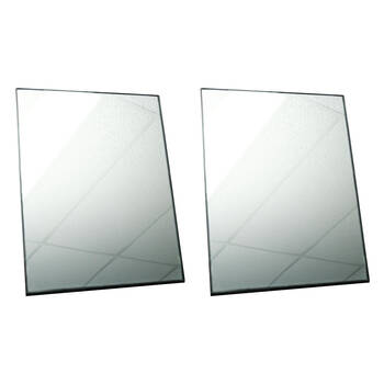 2PK Braz A4 Desk Makeup Mirror W/ Metal Stand Black Frame