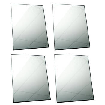 4PK Braz A4 Desk Makeup Mirror W/ Metal Stand Black Frame