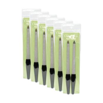 6x 2pc Lola & Co Abrasive Pointed Tips Metal Nail Files W/ Handle