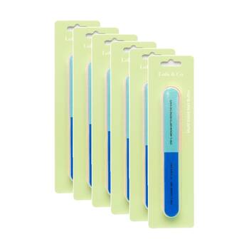 6PK Lola & Co Nail Buffer Manicure Pedicure Grit Multi Side Colour Assorted